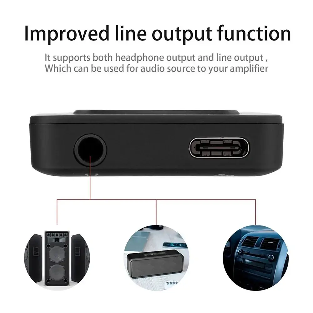 Bluetooth 5.0 MP3 Player MP4 Player Built-in Speaker Portable Stereo Music Player Support TF with FM Radio E-Book Recording
