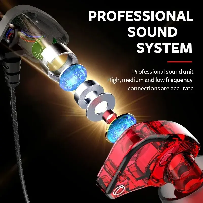3.5mm Wired Headphones In-Ear Gaming Earphones HIFI 6D Surround Bass Earbuds Gaming Headsets with Mic for Xiaomi Huawei iPhone