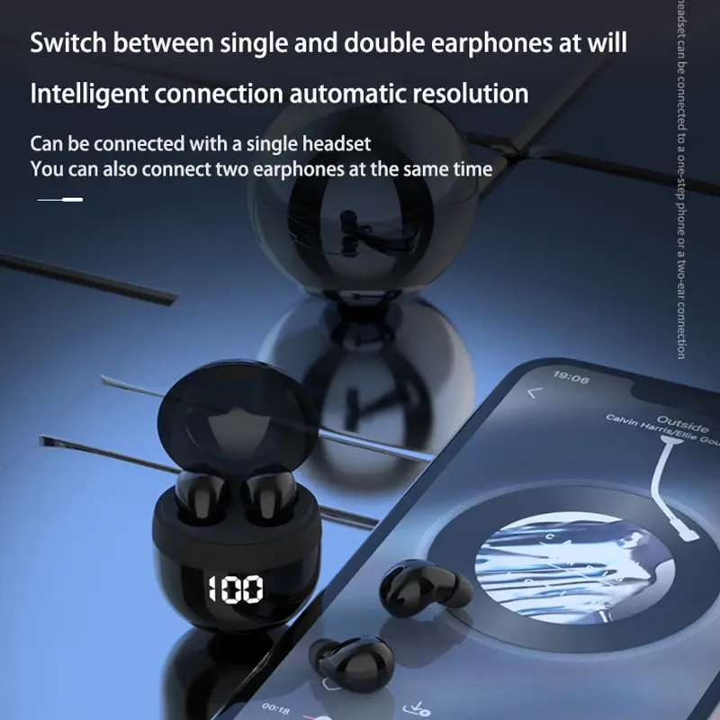 Invisible Mini Headphones TWS Wireless Earphones Bluetooth 5.3 Headsets HiFi Noise Reduction In-Ear Earbuds for Xiaomi iPhone