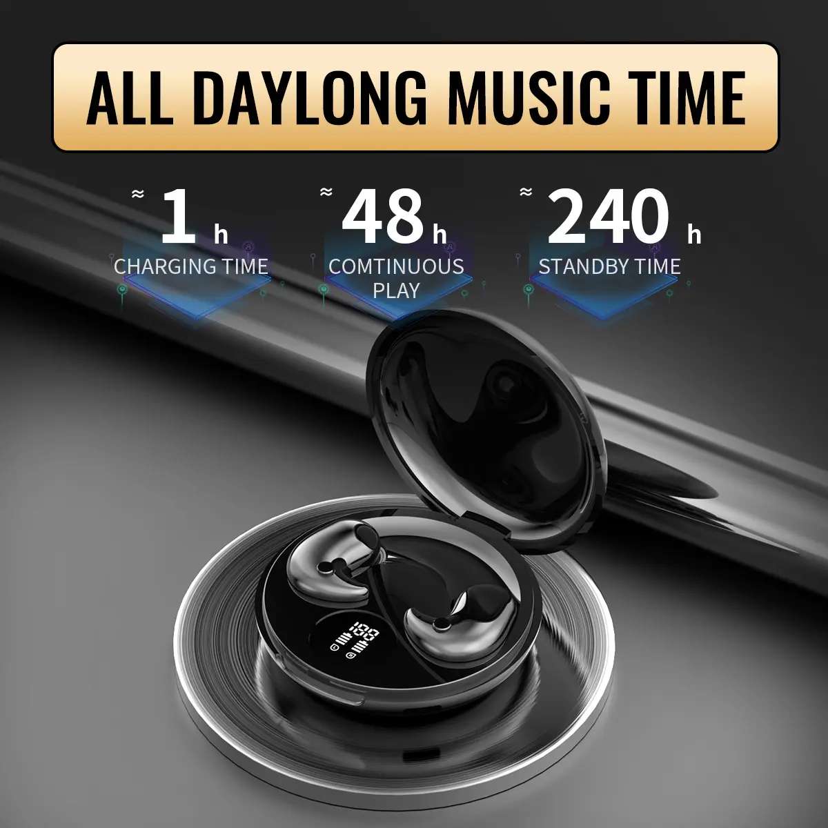 Bluetooth 5.3 Sleep Earphones Invisible Mini Earbuds Wireless Headphones HiFi Stereo Noise Reduction Hedsets for Xiaomi Huawei
