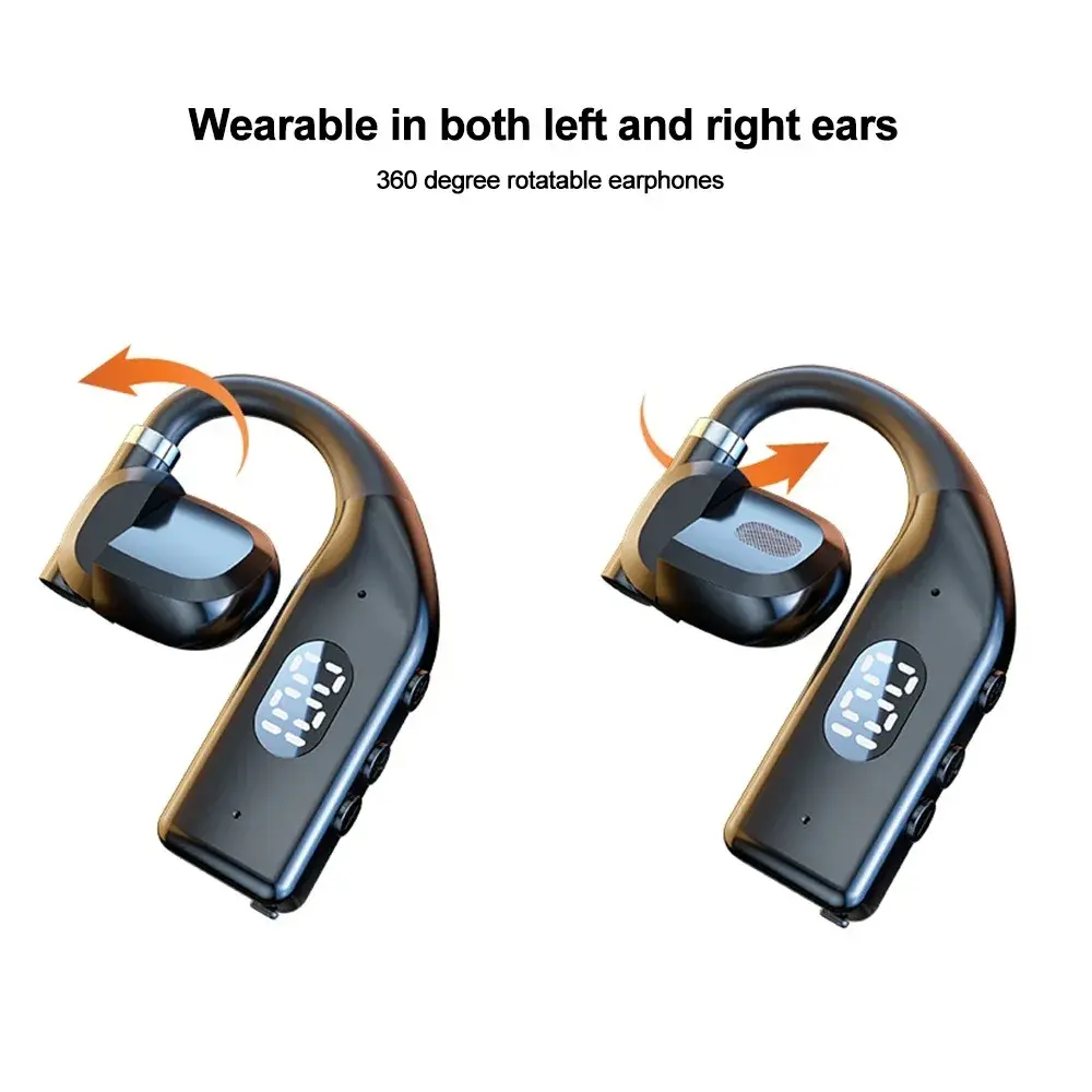 Bluetooth 5.3 Earphone Ear Hook Headphone 180 Rotation HiFi Stereo Sports Wireless Headset Waterproof Earbud for Xiaomi iPhone