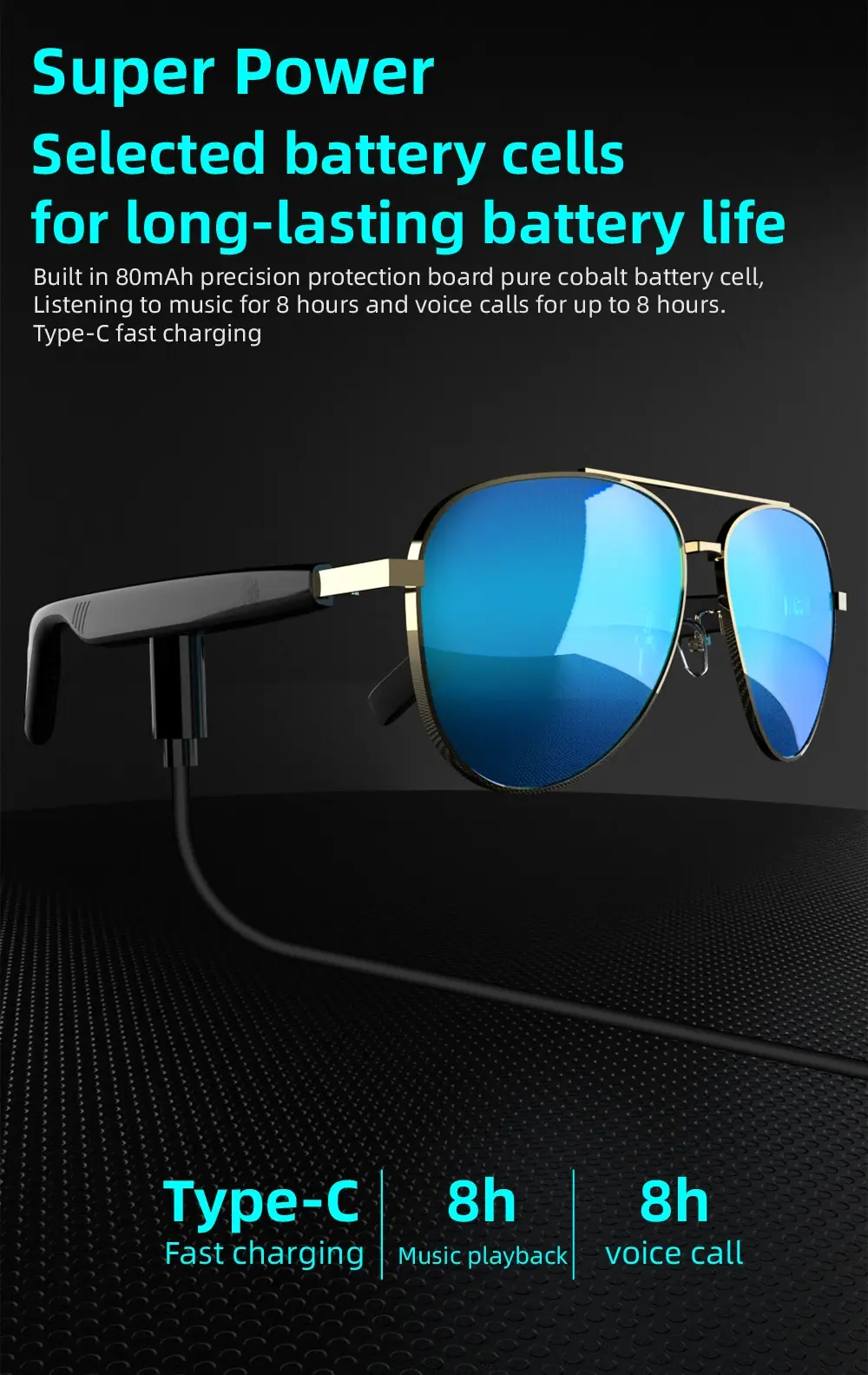 Bluetooth 5.4 Glasses Headphones Wireless Glasses Earphones Air Conduction Headsets HiFi Noise Reduction Earbuds Outdoor Sport