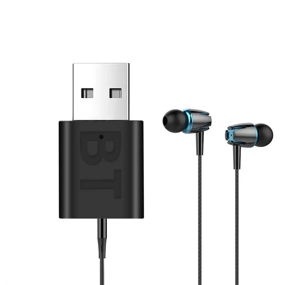 USB Bluetooth 5.0 Receiver Wireless Bluetooth Adapter 3.5mm AUX Jack for PC Car Music AUX Stereo Audio Adapter for TV Headphone