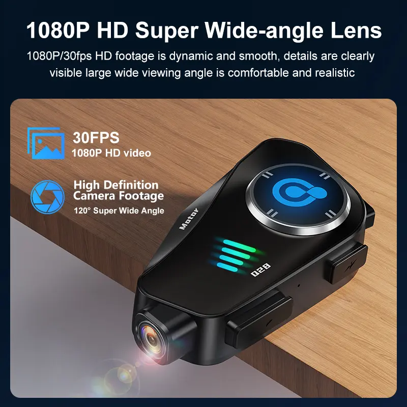 Bluetooth 5.3 Motorcycle Helmet Headset 1080P Video Dashcam Wireless Camera Recorder Bluetooth Headphone Handsfree Call Earphone