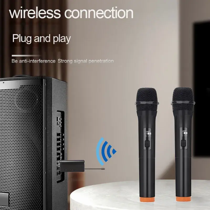 Handheld Microphones 2.4G Wireless Microphone Karaoke Microphone Dynamic Multi-Microphone Kits Mic for Live KTV Wedding Party
