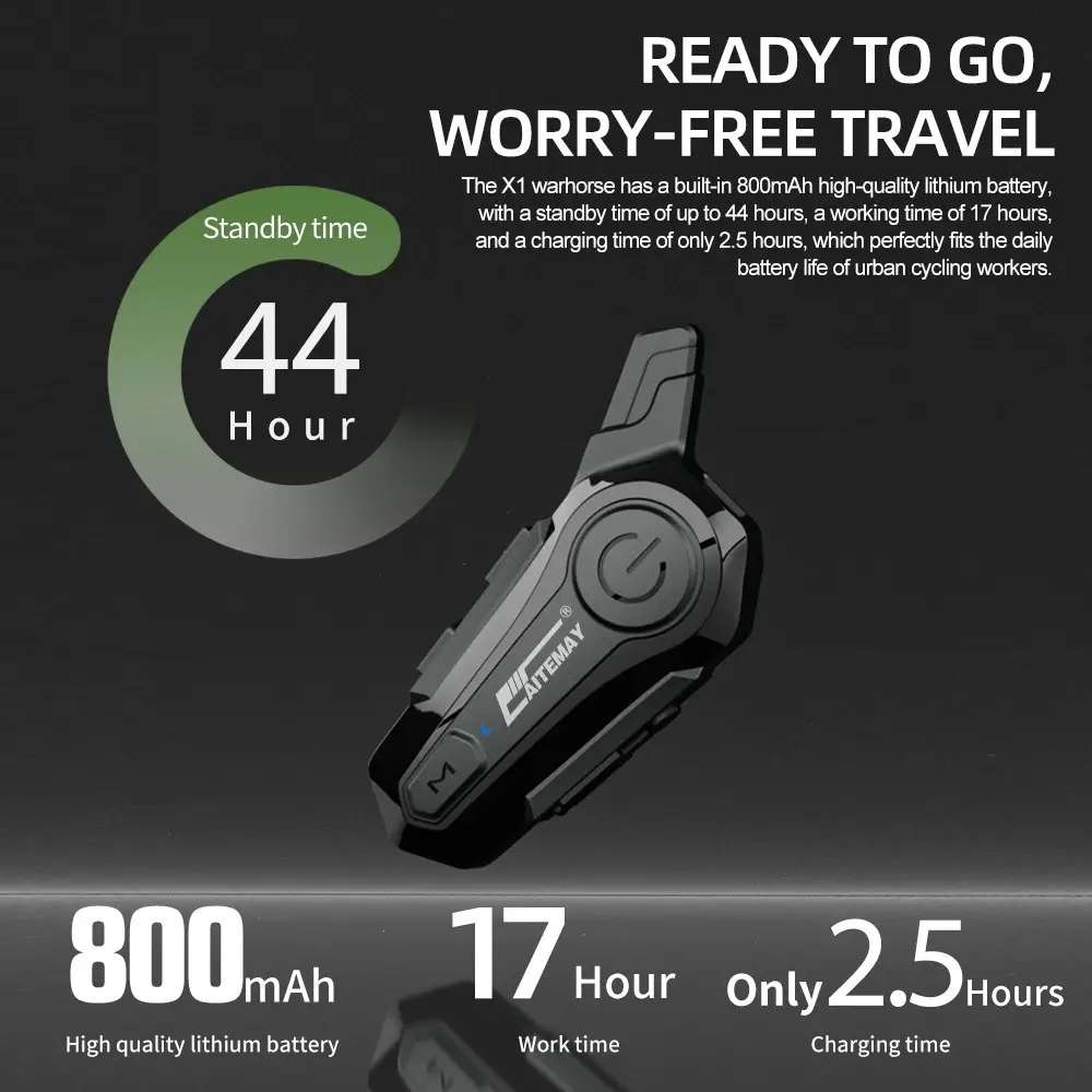 Bluetooth Headphone Motorcycle Helmet Intercom Headset 1000M For 2 Rider Intercomunicador Moto Wireless Interphone Handfree Call