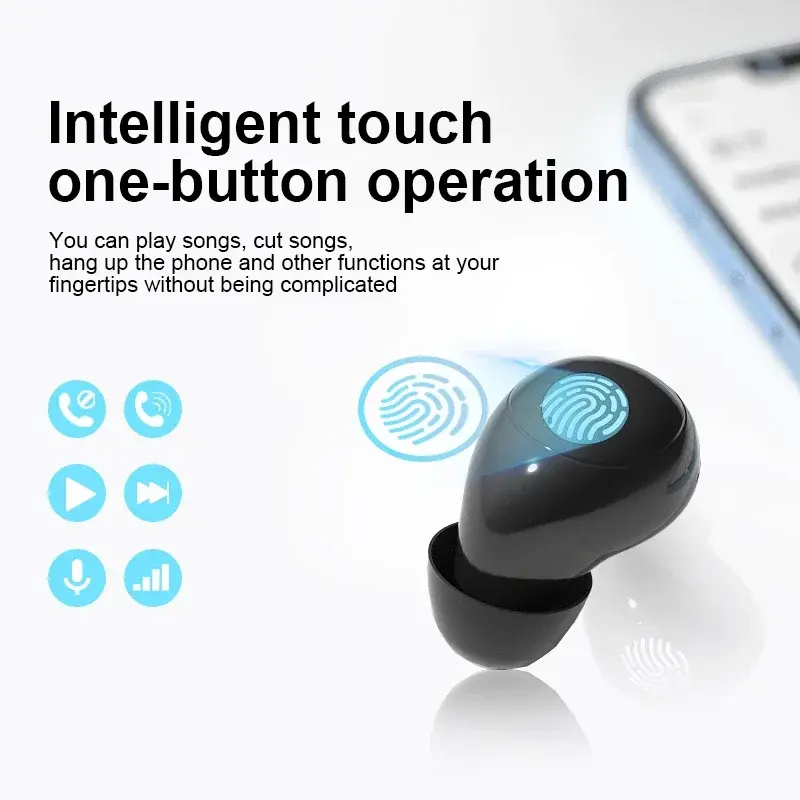 Mini Bluetooth 5.3 Earphones Invisible Headphones Sports TWS Wireless Headsets HiFi Stereo Noise Reduction Earbuds for Xiaomi