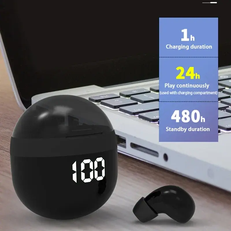 Mini Bluetooth 5.3 Earphones Invisible Headphones Sports TWS Wireless Headsets HiFi Stereo Noise Reduction Earbuds for Xiaomi