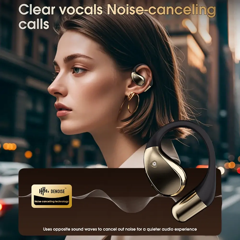 Bluetooth 6.0 Earphones Ear Hook Headphones ANC Noise Reduction Earbuds TWS Wireless Headsets HiFi Stereo for Xiaomi Huawei