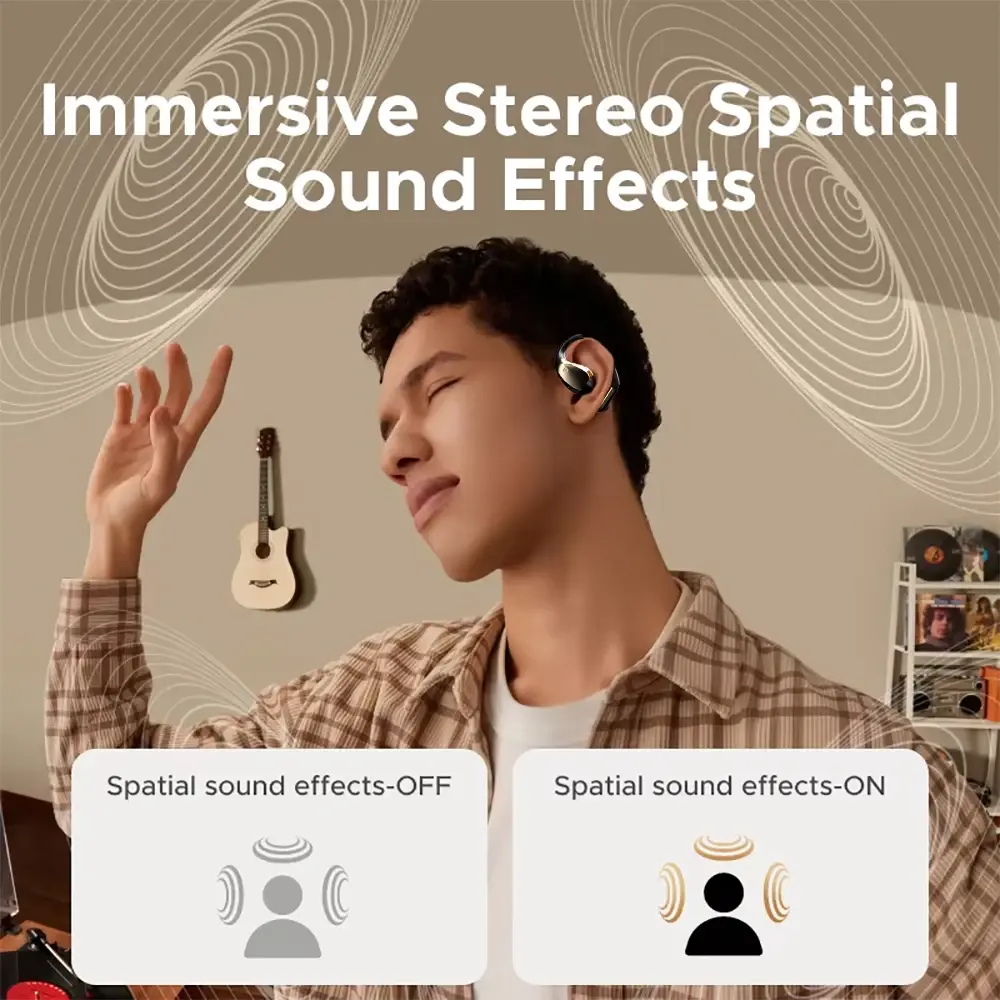 Bluetooth 6.0 Earphones Ear Hook Headphones ANC Noise Reduction Earbuds TWS Wireless Headsets HiFi Stereo for Xiaomi Huawei