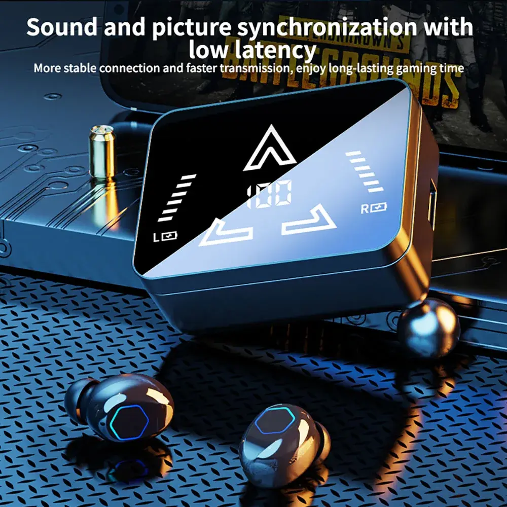 Bluetooth 5.4 Earphones 800mAh Battery Wireless Headphones Sports Noise Reduction Waterproof Earbuds HiFi Stereo Gaming Headsets