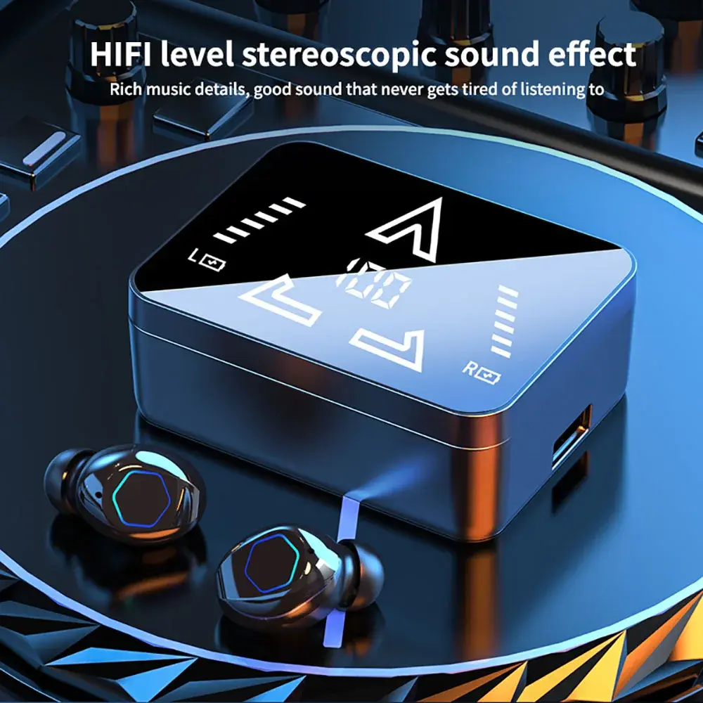 Bluetooth 5.4 Earphones 800mAh Battery Wireless Headphones Sports Noise Reduction Waterproof Earbuds HiFi Stereo Gaming Headsets