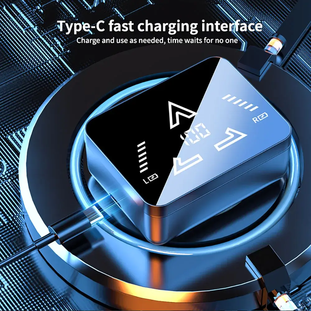 Bluetooth 5.4 Earphones 800mAh Battery Wireless Headphones Sports Noise Reduction Waterproof Earbuds HiFi Stereo Gaming Headsets