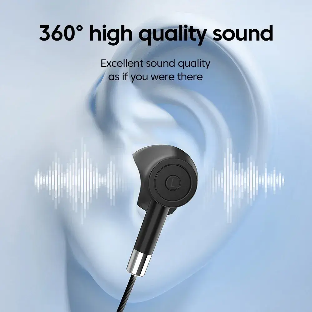 Neckband Earphones HD Screen Bluetooth 5.4 Headphones TWS Wireless Headsets HiFi Stereo Waterproof Earbuds Support TF Card