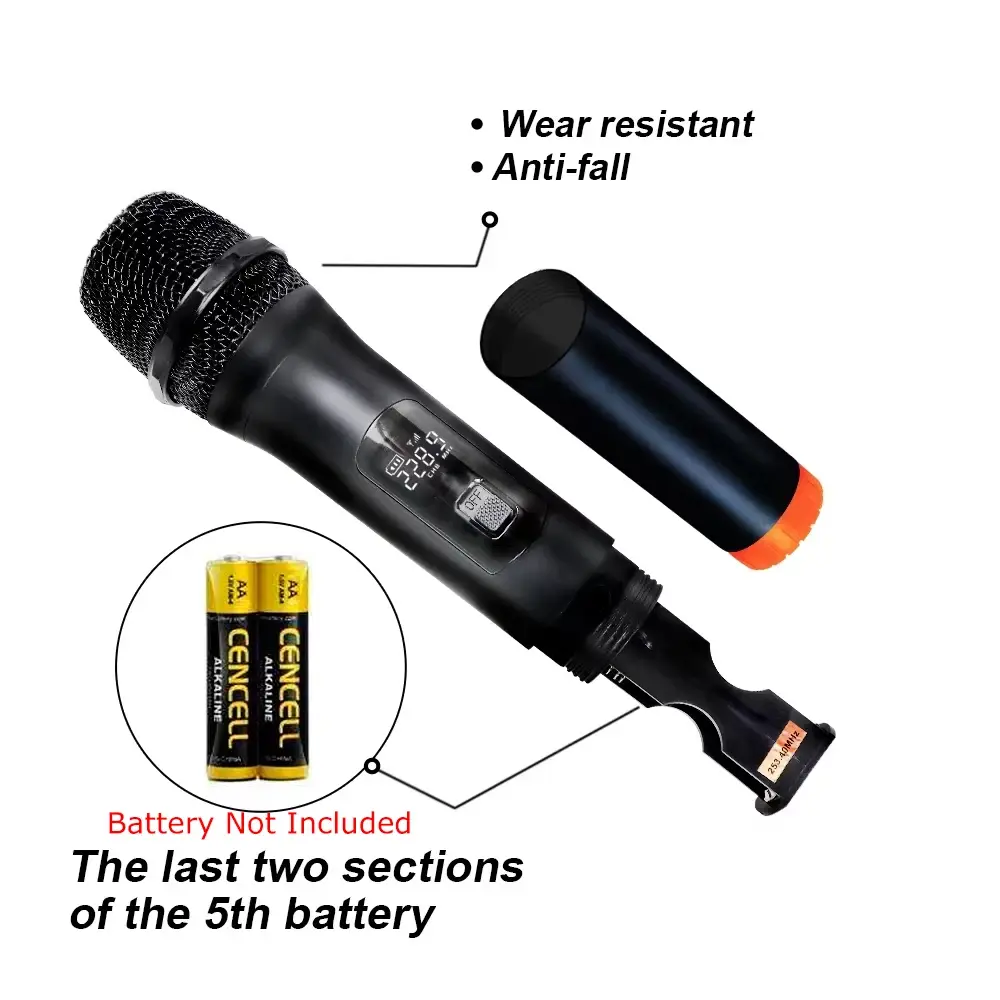 2.4G Wireless Microphone 2 Channels Handheld Microphones Mic Professional Microphones for Live Karaoke KTV Wedding Party Church