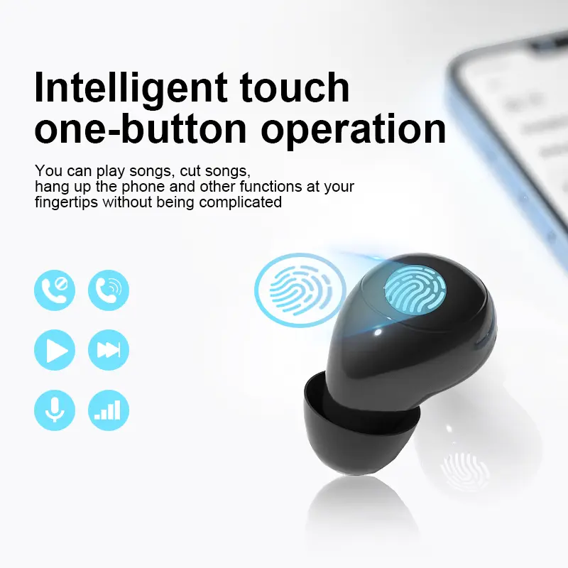 Mini Invisible Earphones Bluetooth 5.3 Headphones Wireless Headsets HiFi Stereo Noise Reduction Earbuds for Xiaomi iPhone