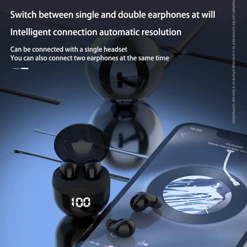 Mini Invisible Earphones Bluetooth 5.3 Headphones Wireless Headsets HiFi Stereo Noise Reduction Earbuds for Xiaomi iPhone