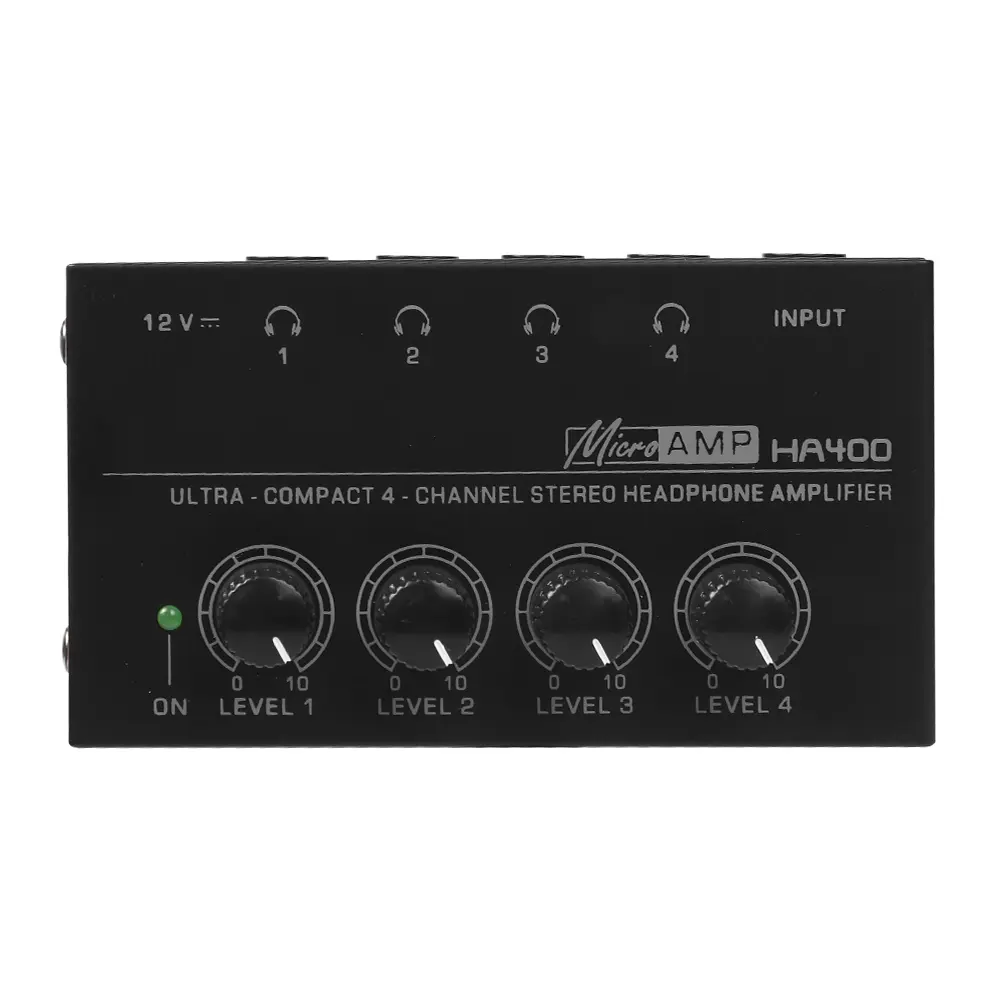 Headphone Amplifier Ultra-Compact Stereo Earphone Amplifier Audio Amplifier 4 Channels for Music 6.35MM Jack with Volume Control