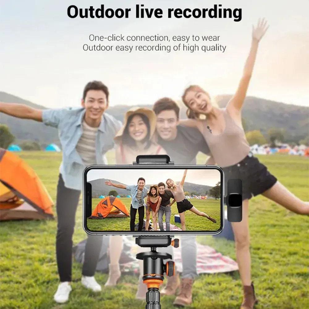 Lavalier Microphone 2.4G Wireless Microphone Noise Reduction Audio Video Recording Mini Microphone for Live Broadcast Game