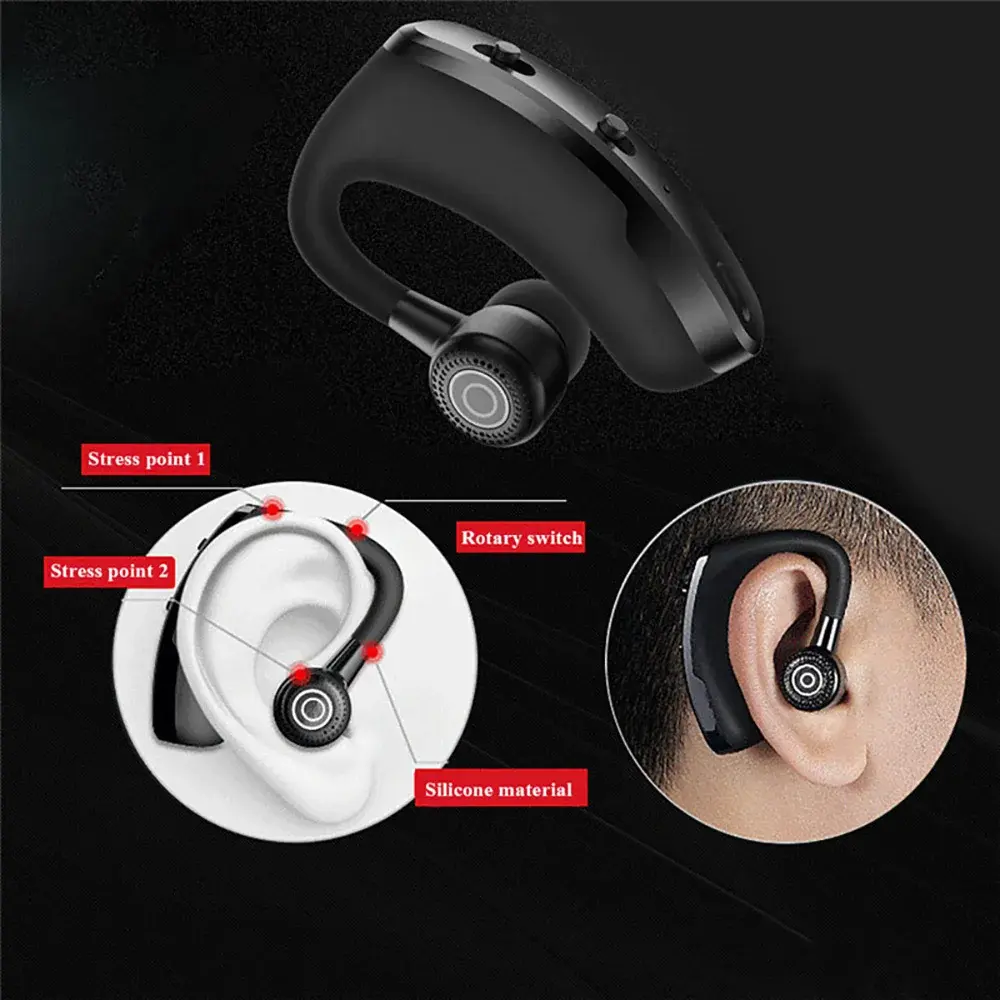 Ear Hook Headphones Bluetooth 5.0 Earphones TWS Wireless Headset HiFi Stereo Sport Noise Reduction Waterproof Earbud For Xiaomi