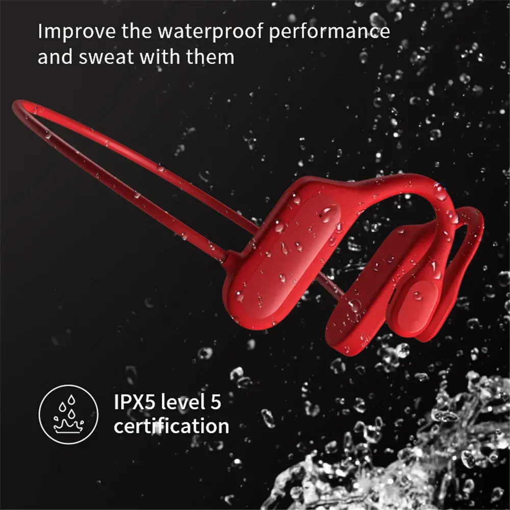 Bone Conduction Headphones Bluetooth 5.0 Earphones Wireless Neckband Headsets 360 Bend Noise Reduction Earbuds for Xiaomi