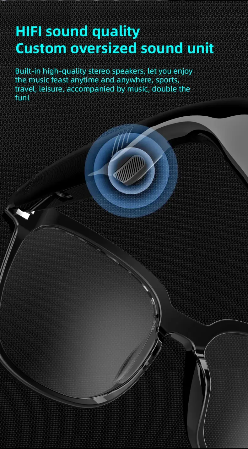 Smart Glasses Headsets Bluetooth 5.4 Earphones Air Conduction Headphones Noise Reduction Earbuds Outdoor for Xiaomi iPhone