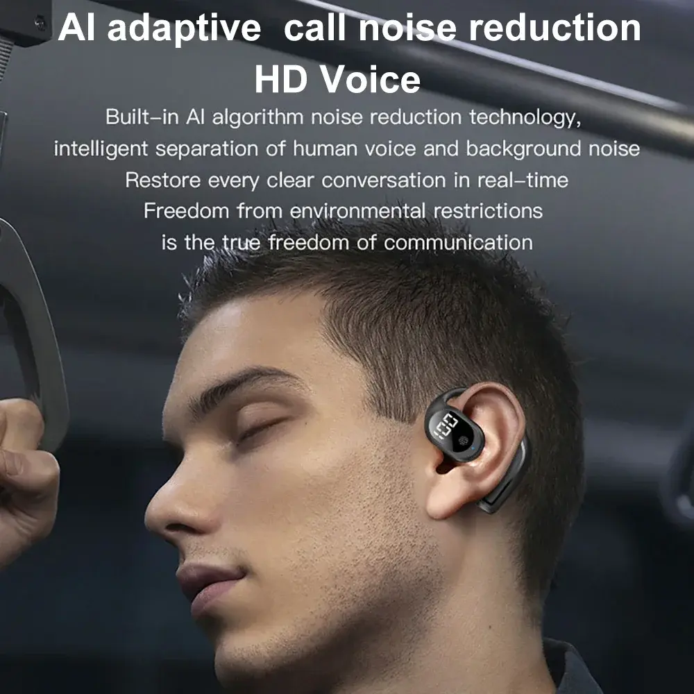 Bluetooth 5.3 Ear Hook Headphone TWS Wireless Earphone HiFi Stereo Touch Control Game Headset Noise Reduction Earbud for Xiaomi