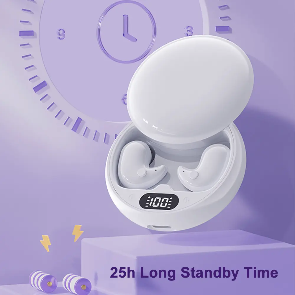 Mini Sleep Earbuds Bluetooth 5.3 Invisible in-ear Headphones Wireless Headsets HiFi Stereo Noise Reduction Sports Earphones