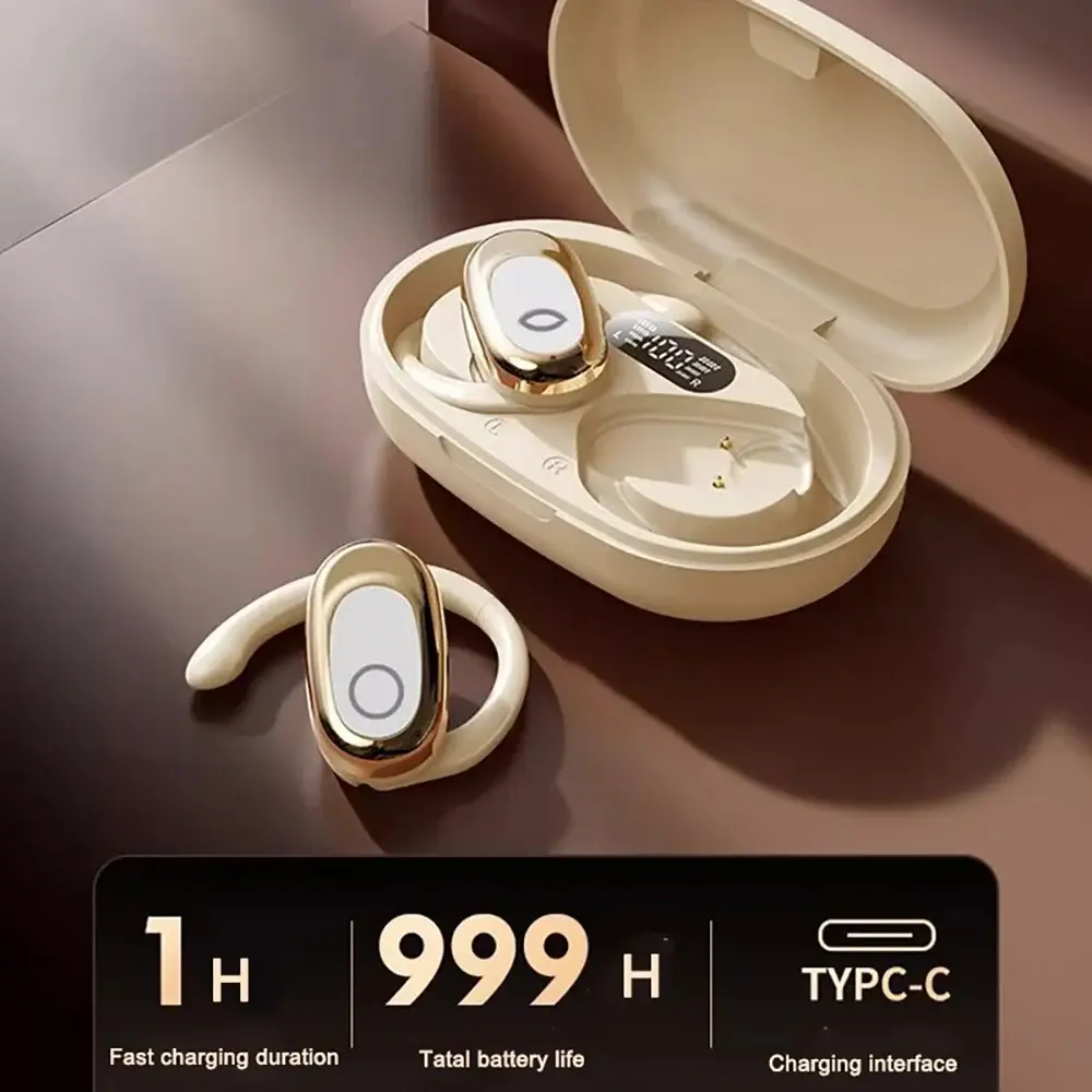 Bluetooth 5.4 Earphones Ear Hook Headphones HiFi Stereo Noise Reduction Waterproof Earbuds Wireless Headsets for Xiaomi Huawei