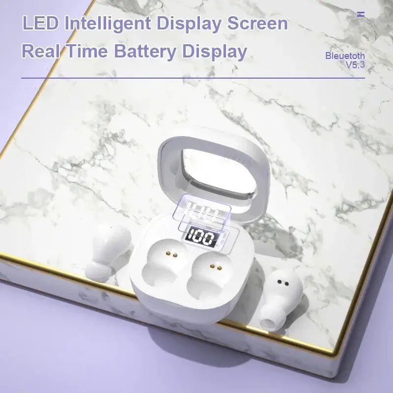 Bluetooth 5.3 Earphones Mini Wireless Headphones HIFI Stereo Noise Reduction Earbuds LED Display Sport Heasets for Xiaomi Huawei