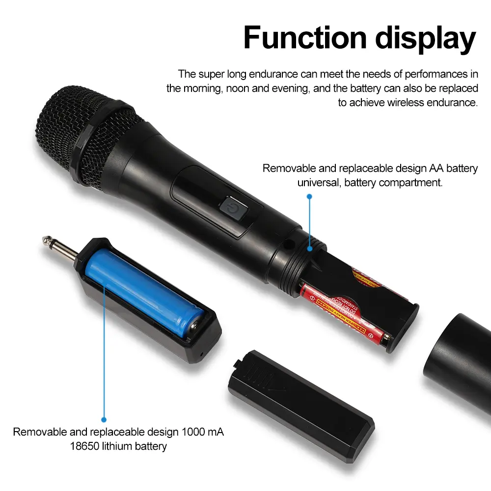 Wireless Microphone Handheld Micphone 2 Channels UHF Fixed Frequency Mic For Party Karaoke Professional Church Show Meeting