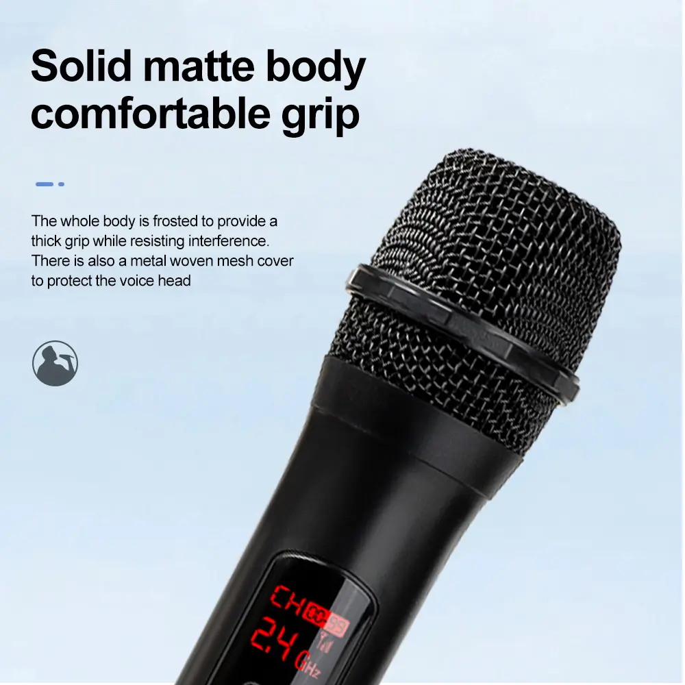 Wireless Microphone Handheld Micphone 2 Channels UHF Fixed Frequency Mic For Party Karaoke Professional Church Show Meeting