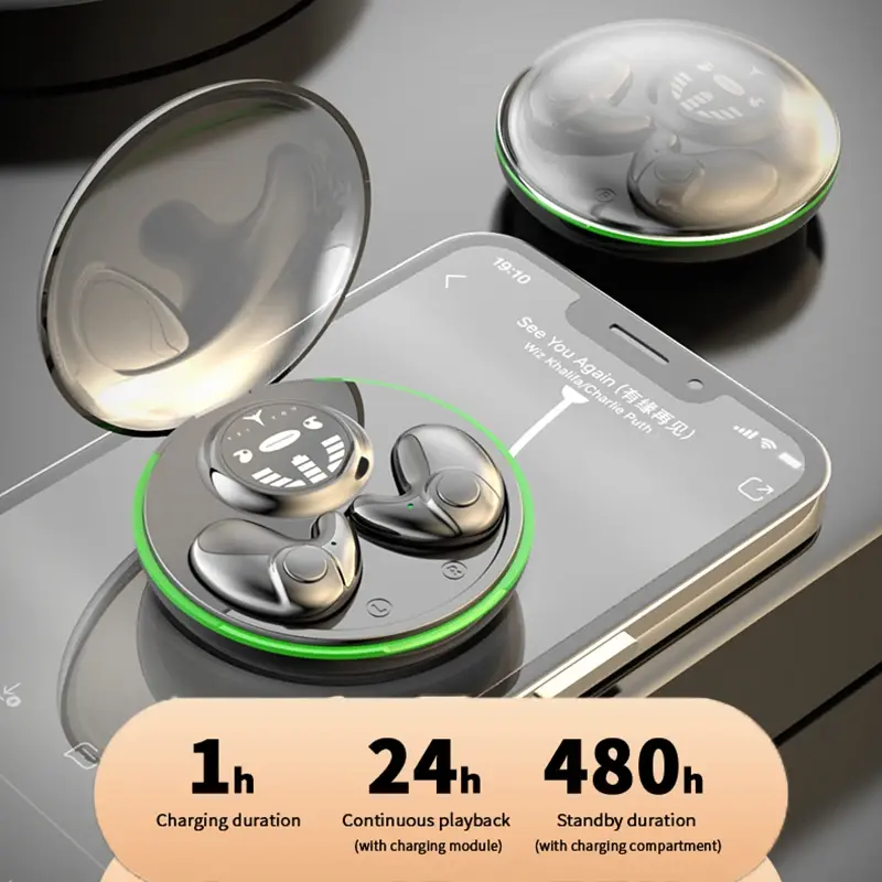 Mini Invisible Sleep Earphone TWS Wireless Headphones Bluetooth 5.3 Headsets Hidden Earbuds IPX5 Waterproof for Huawei iPhone