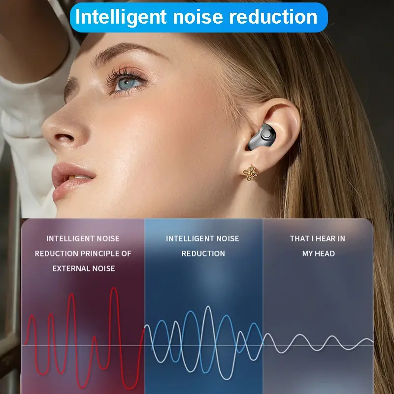 Mini Invisible Sleep Earphone TWS Wireless Headphones Bluetooth 5.3 Headsets Hidden Earbuds IPX5 Waterproof for Huawei iPhone