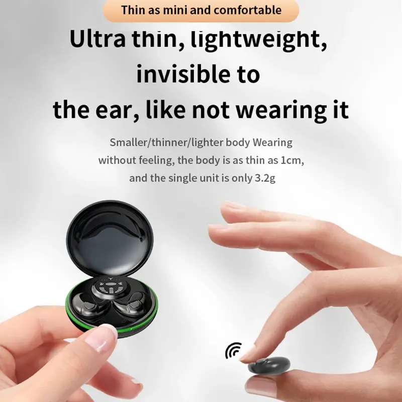 Mini Invisible Sleep Earphone TWS Wireless Headphones Bluetooth 5.3 Headsets Hidden Earbuds IPX5 Waterproof for Huawei iPhone