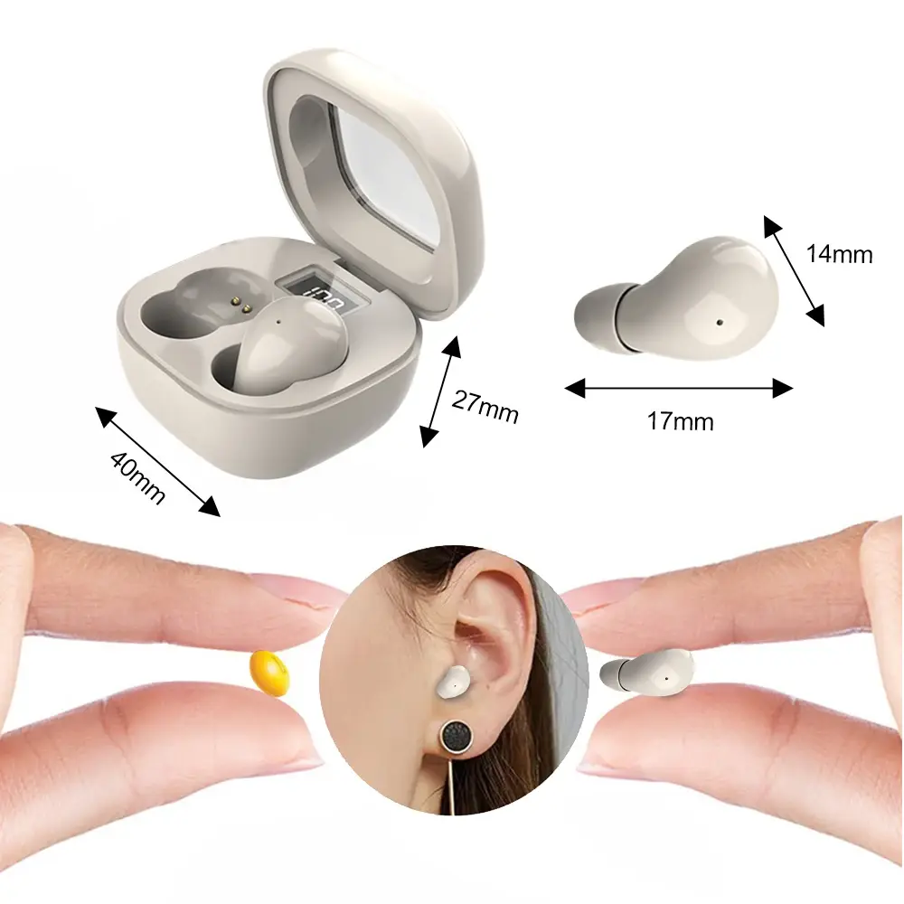 Mini Headphones Invisible Bluetooth 5.3 Earphones TWS Wireless Heasets HIFI Stereo Noise Reduction Earbuds For iphone Xiaomi