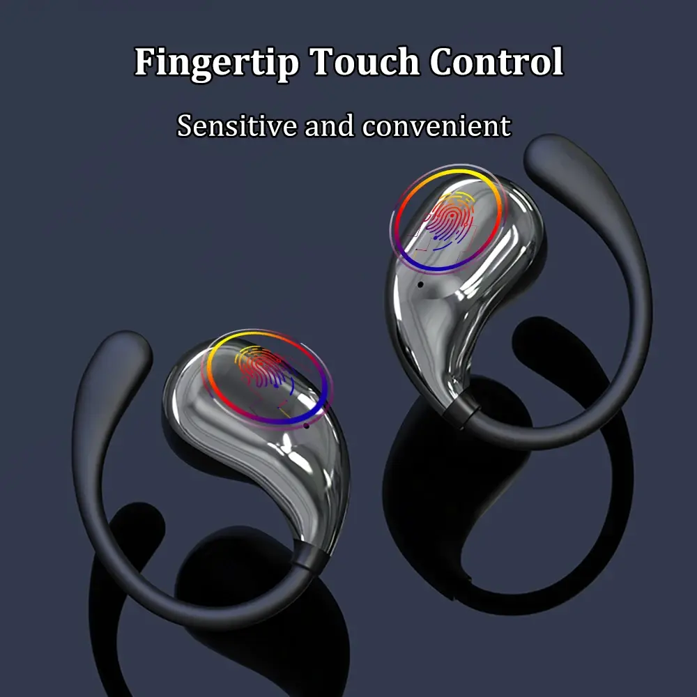 TWS Bluetooth 5.4 Headphones Ear Hook Headsets Wireless Earphones HiFi Stereo Waterproof LED Display Long Standby Touch Earbuds