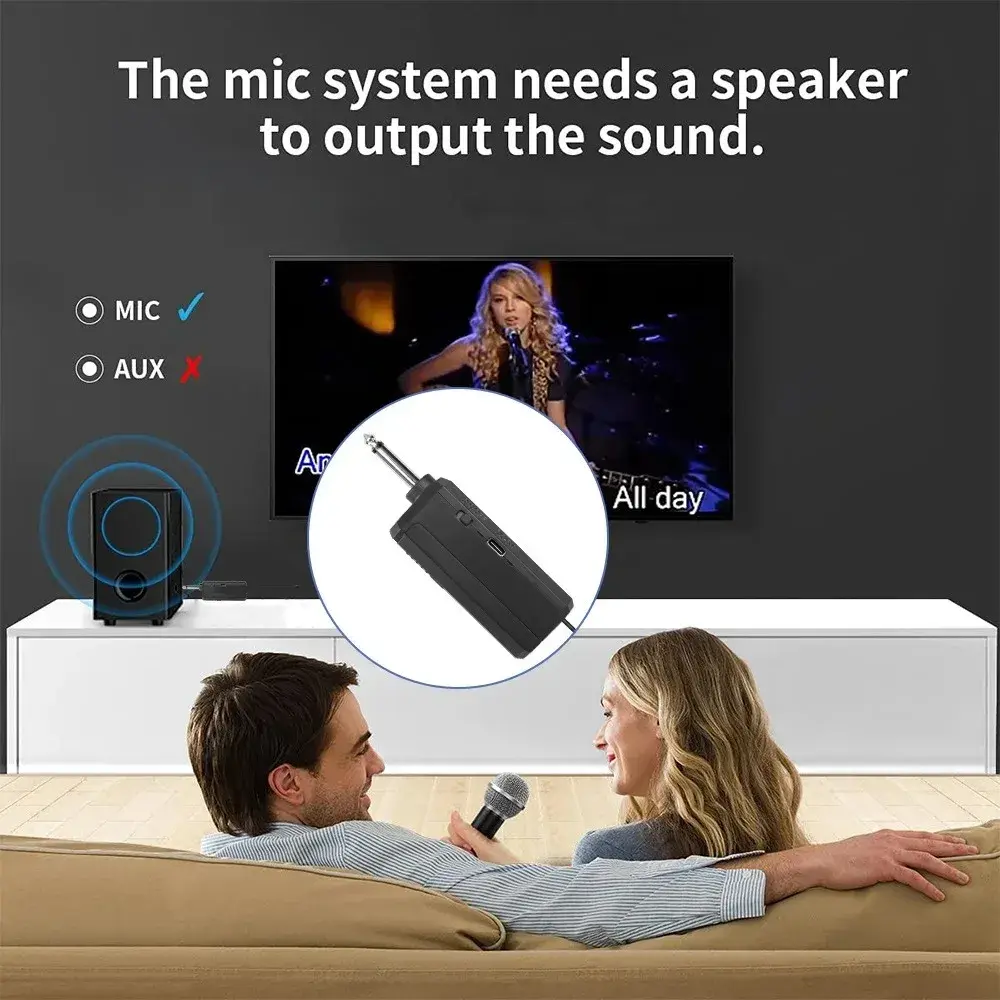 2.4G Wireless Microphone UHF Rechargeable Handheld Microphone Karaoke Multi-Microphone Kits For Live Party Church Show Meeting