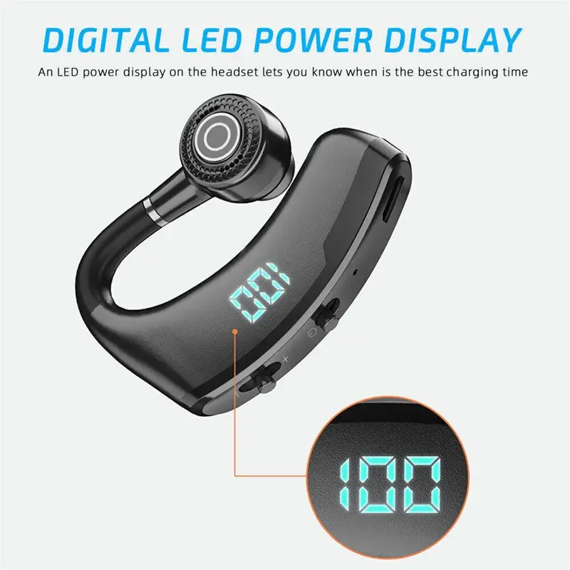 Ear Hook Headphones Bluetooth 5.2 Earphone Wireless Headset HiFi Stereo Noise Reduction IPX7 Waterproof Earbud for Xiaomi iPhone