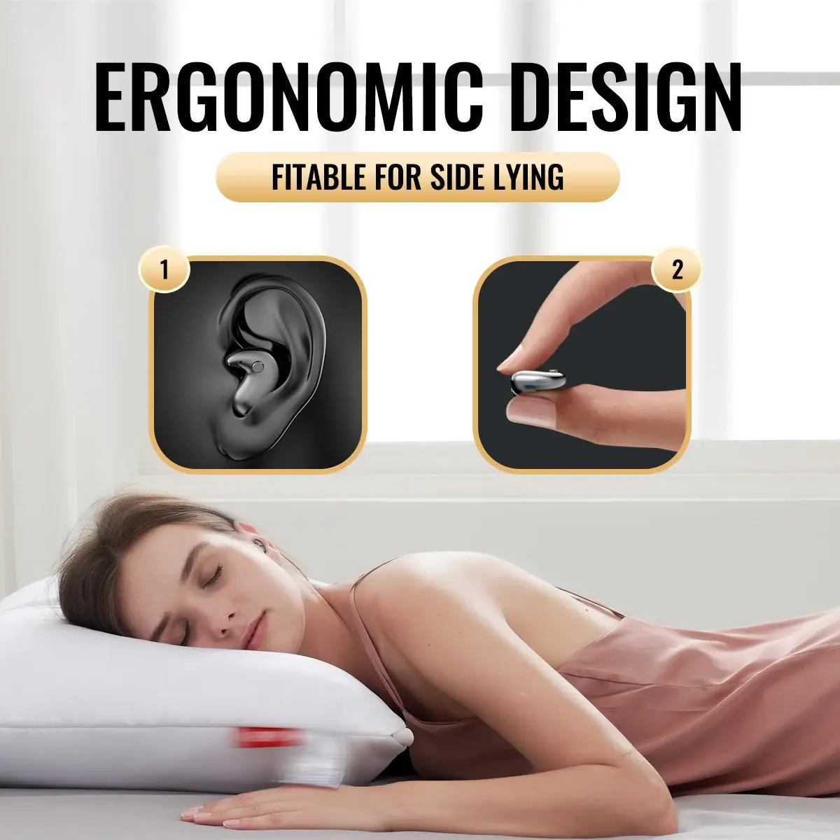 Bluetooth 5.3 Earphones Invisible Sleep Earbuds Wireless Headphones HiFi Stereo Noise Reduction Hedsets for Xiaomi Huawei