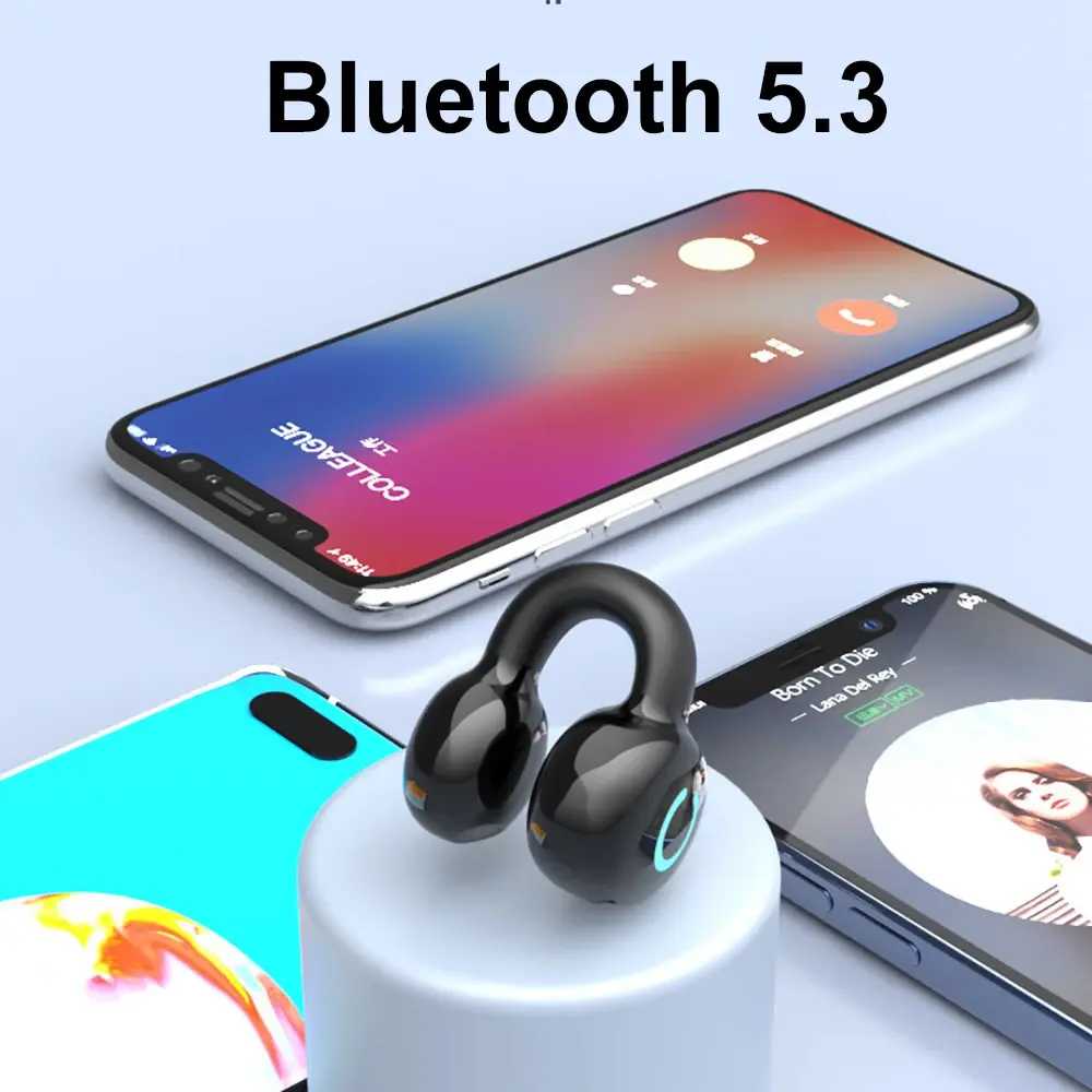 Bluetooth 5.3 Earphone Ear Clip Headphones TWS Wireless Headset HiFi Stereo Noise Reduction Earbud for Xiaomi iPhone Samsung