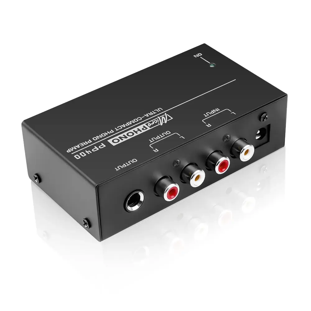 PP400 Ultra-Compact Phono Preamp Preamplifier Home Mini Audio Amplifier with RCA Interface for Turntable Tube Amplifier Speaker