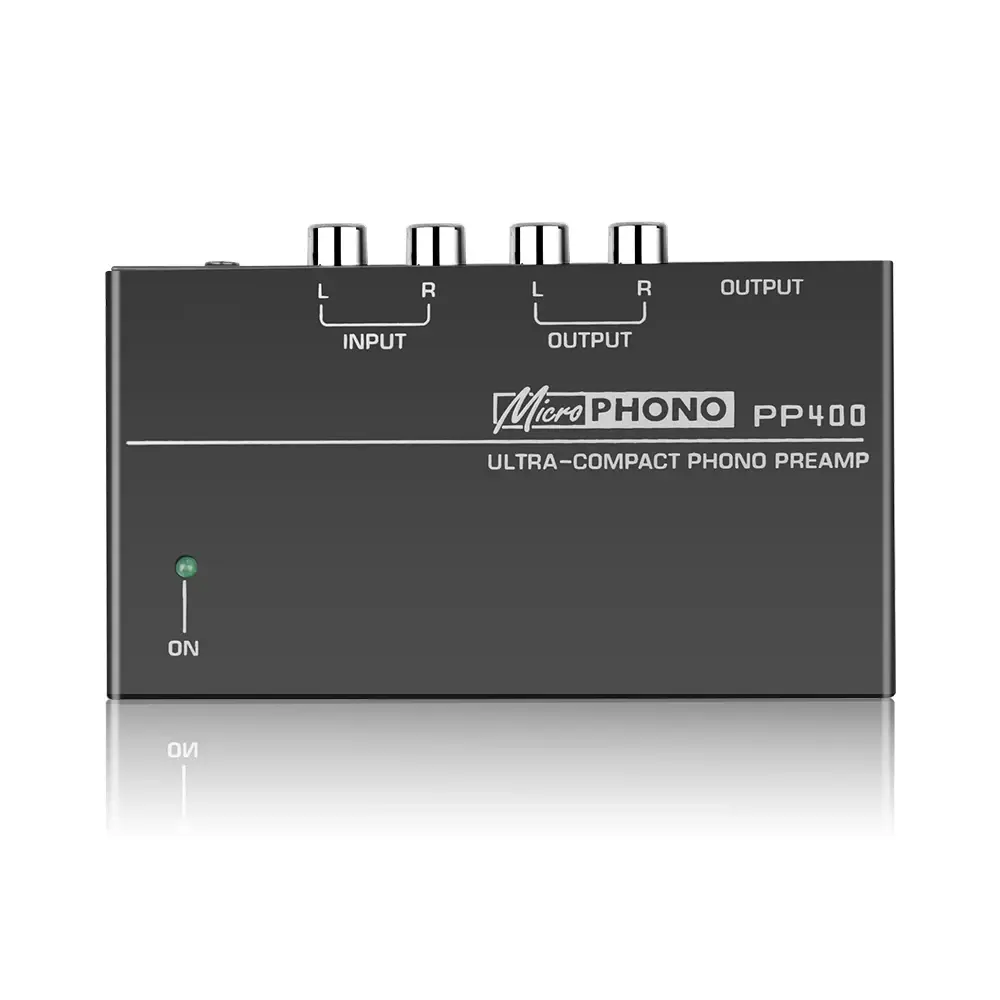 PP400 Ultra-Compact Phono Preamp Preamplifier Home Mini Audio Amplifier with RCA Interface for Turntable Tube Amplifier Speaker