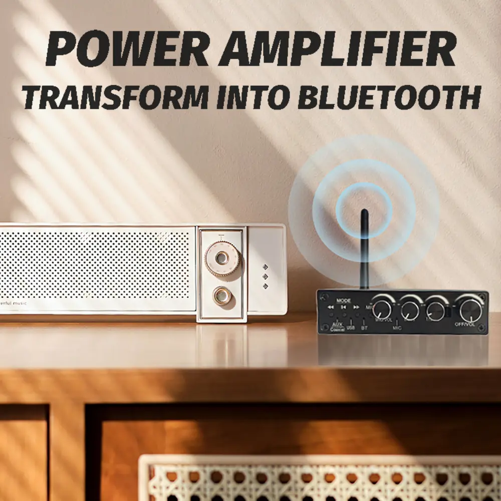 Bluetooth 5.4 Audio Receiver+Coaxial DAC Converter+USB U-Disk Play+6.5 Micrphone Karaoke Wireless Adapter 3.5MM AUX RCA Adapter