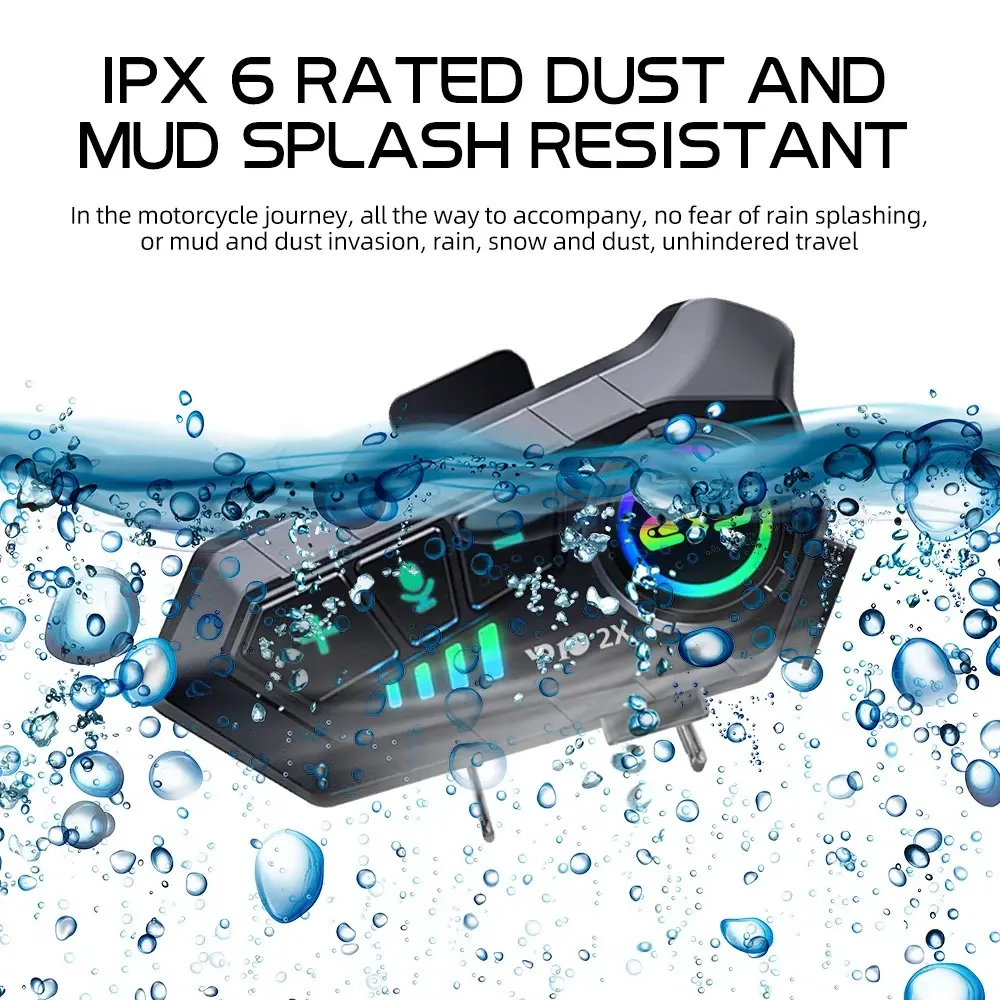 Bluetooth 5.3 Motorcycle Helmet Headset Bluetooth Intercom Headphone Wireless Interphone  Moto Waterproof HandsfreeCall Earphone