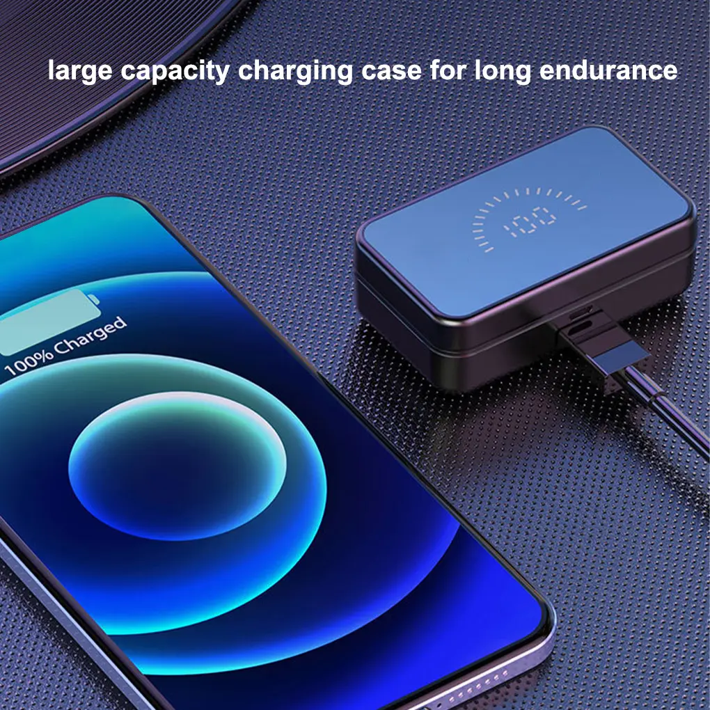 Bluetooth 5.2 Earphones TWS Wireless Headphones 2000mAh Sports Earbuds Noise Reduction Headset HIFI Stereo Sound For Xiaomi
