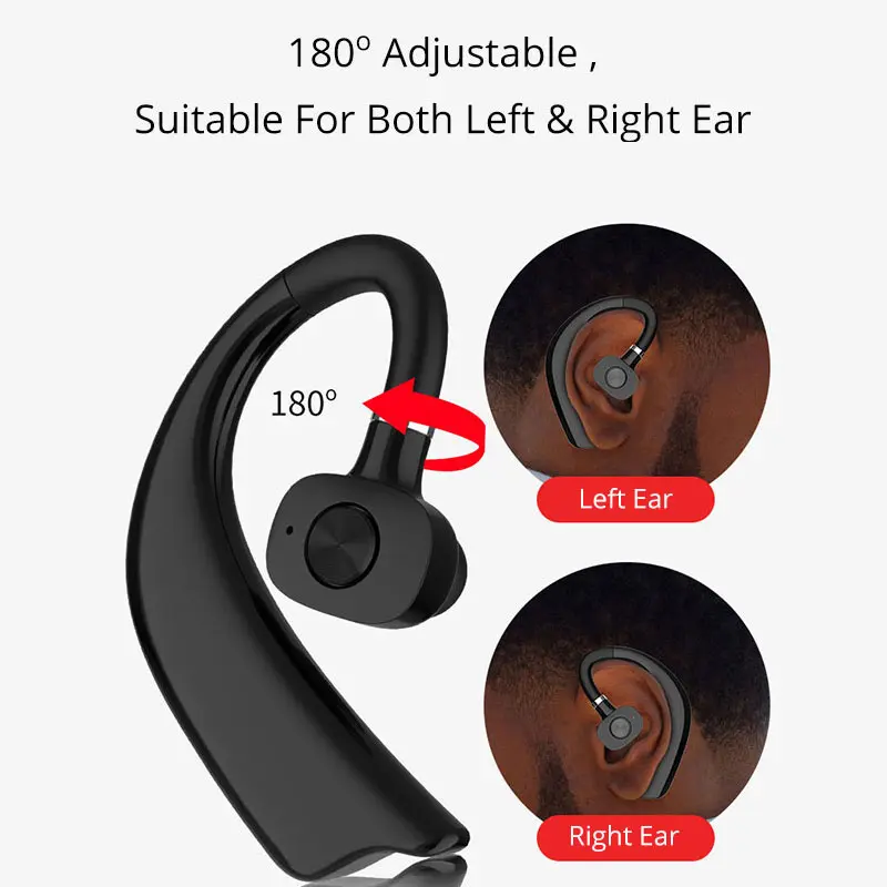 Bluetooth Earphone Ear Hook Wireless Headphone HIFI Stereo Noise Reduction Headset IPX5 Waterproof Earbud for Xiaomi Huawei