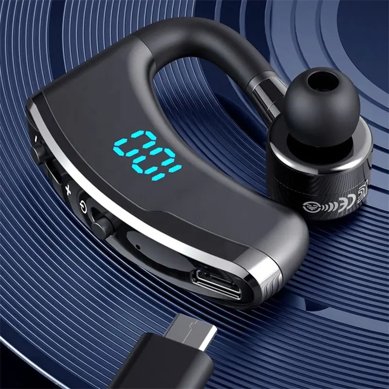 Bluetooth 5.2 Earphone TWS Wireless Ear Hook Headset LED Display Business Headphone HiFi Stereo Waterproof Earbud for Xiaomi