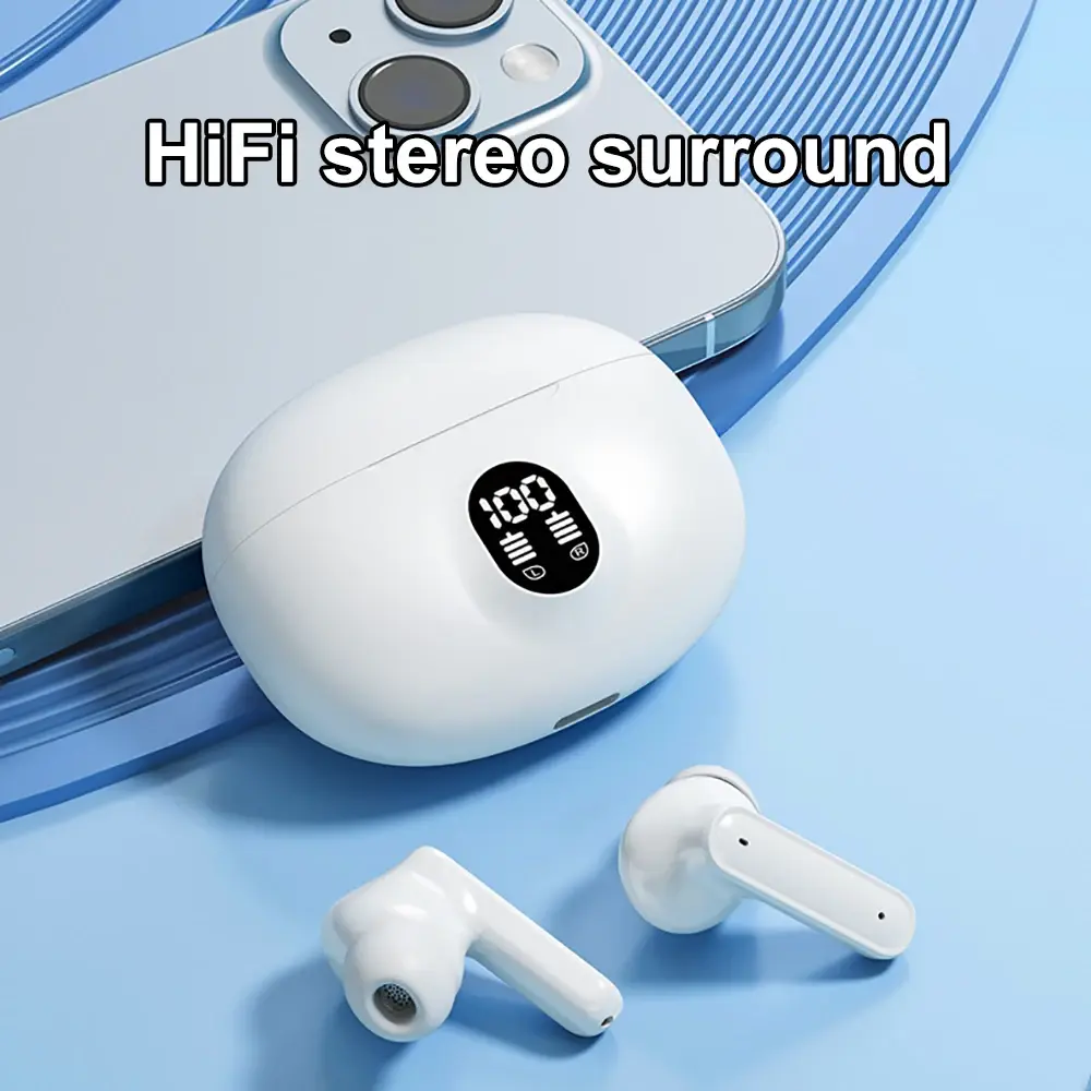Bluetooth 5.3 Headphones Wireless Earphones in-ear Noise Reduction Earbuds LED Display HiFi Stereo Headsets for Xiaomi iPhone