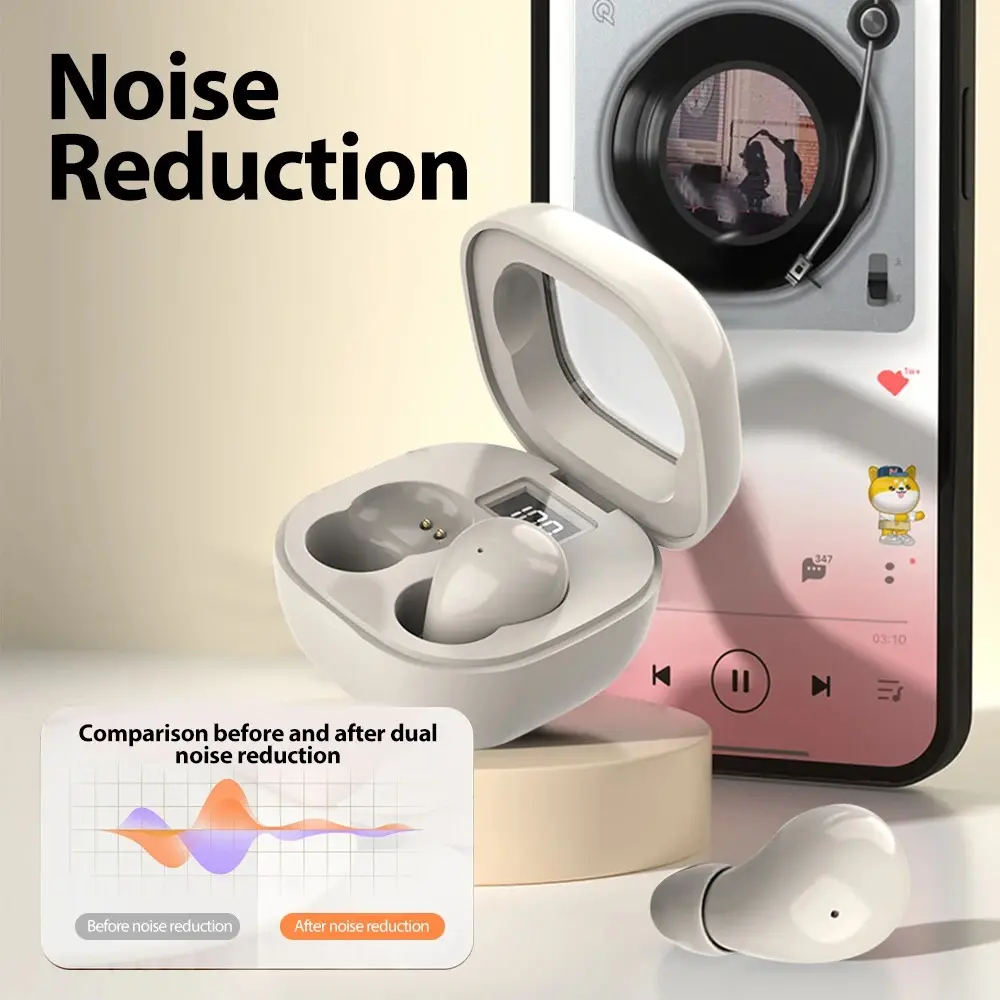 Invisible Mini Headphones Bluetooth 5.3 Earphones TWS Wireless Heasets HIFI Stereo Noise Reduction Earbuds For iphone Xiaomi
